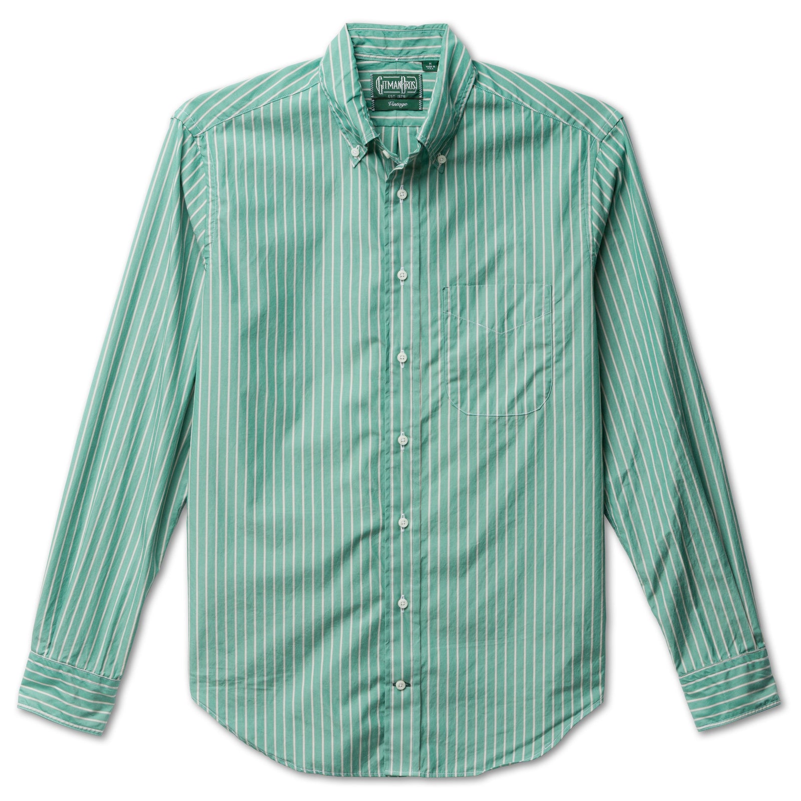 Green Striped Japanese Poplin