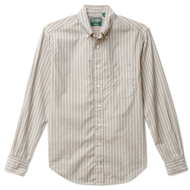 Grey Striped Japanese Poplin