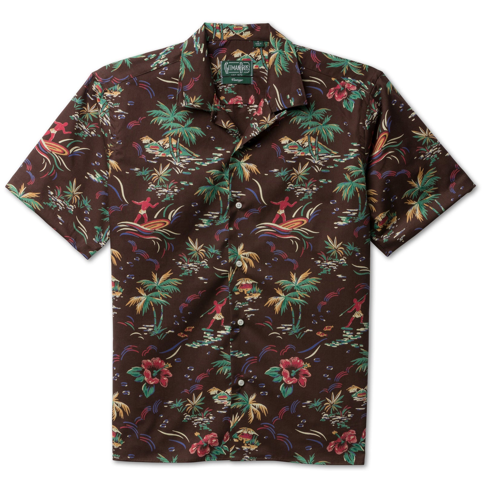 Hawaiian Print Camp Shirt