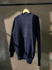 Fife Gansey Knit in Navy Merino Wool