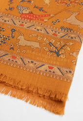 Gold Hunting Archers Wool Silk Scarf