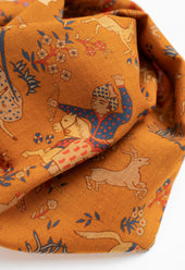 Gold Hunting Archers Wool Silk Scarf