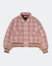 Grain Bomber Flora Check Handloom
