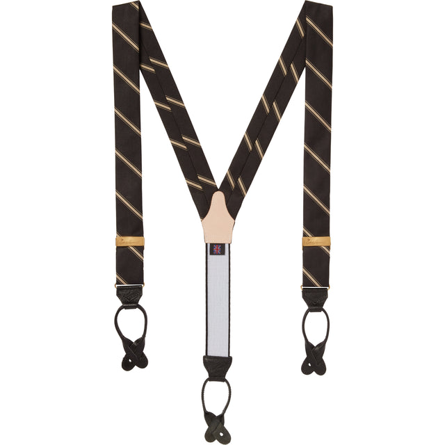 Gray's Inn Stripe Black Gold Silk Braces