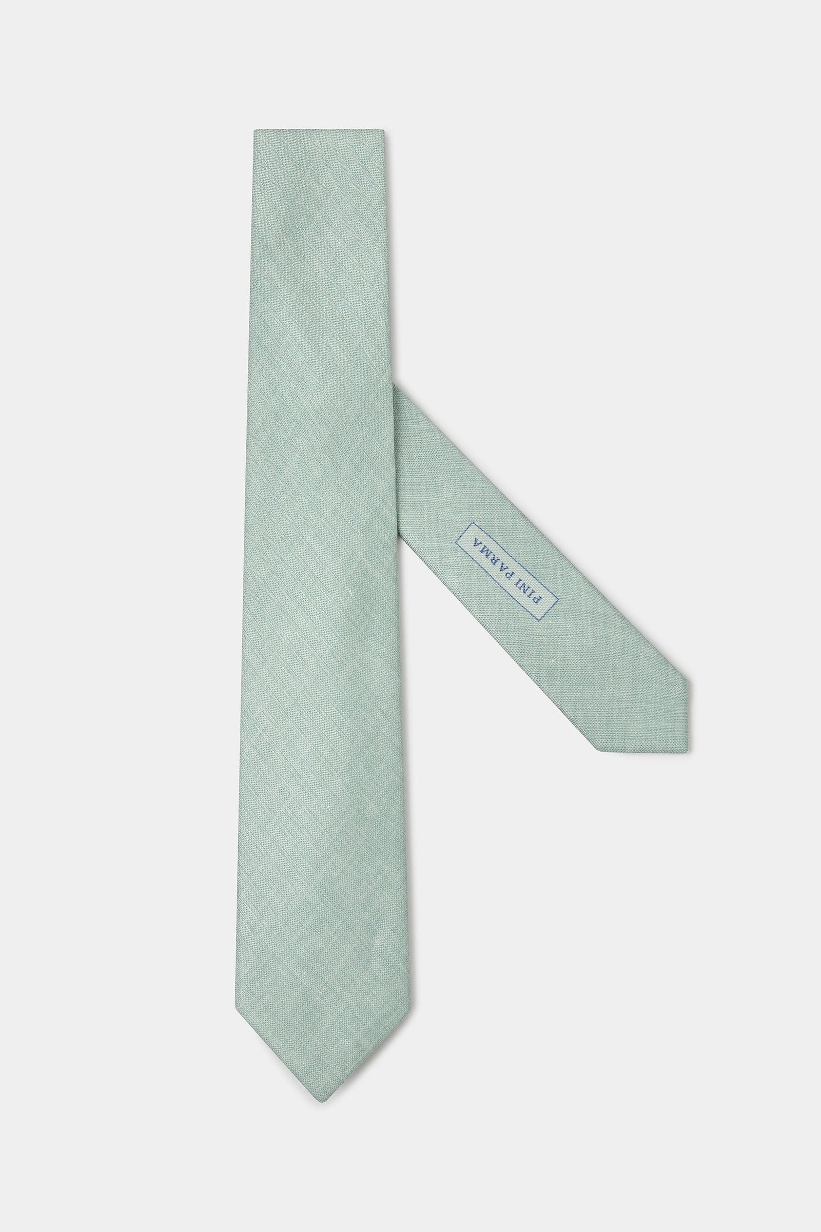 Green Linen And Silk Tie Made In Italy