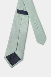 Green Linen And Silk Tie Made In Italy