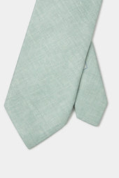 Green Linen And Silk Tie Made In Italy