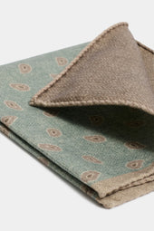 Green Paisley Pocket Square Made In Italy