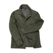 Worker Jacket in Forest Green Suede