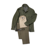 Worker Jacket In Green Suede