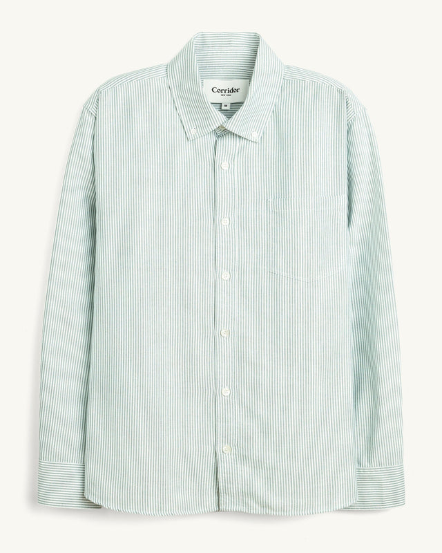 Stripe Oxford LS - Green