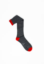 Multi Coloured Merino Cashmere Blend Wool Over The Calf Socks