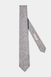 Grey fancy silk tie - Made in Italy
