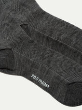 Grey Micro Fancy Short Socks Made In Italy