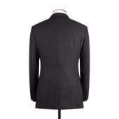 Single Breasted Notch Lapel Suit In Grey Flannel