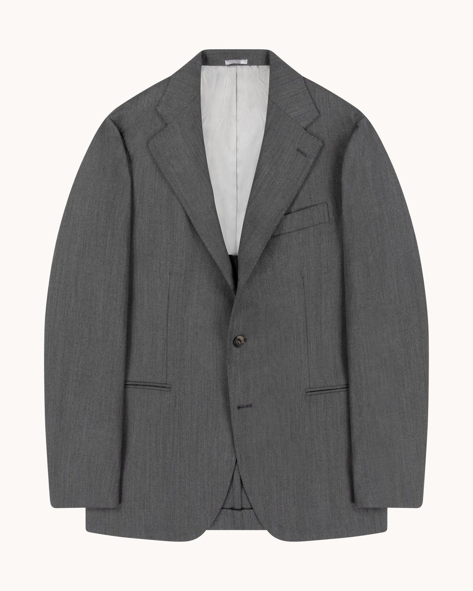 Sport Jacket Mid Grey Herringbone Wool
