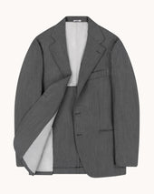 Sport Jacket Mid Grey Herringbone Wool
