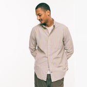 Grey Striped Japanese Poplin