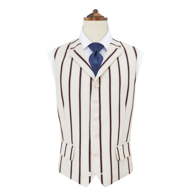 Hadley White Pink Stripe Waistcoat