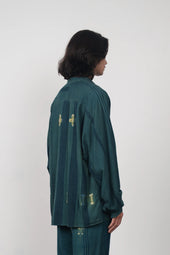 Block Printed Shirt With Shibori