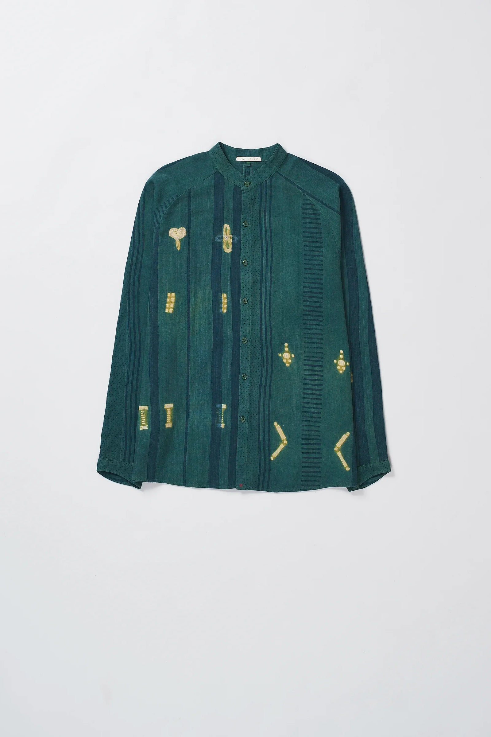 Block Printed Shirt With Shibori
