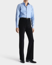 Chemise Col Classique En Popeline De Coton Supima Bleue Rayures