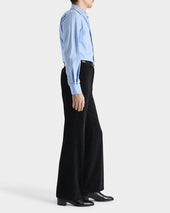 Chemise Col Classique En Popeline De Coton Supima Bleue Rayures