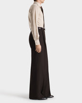Chemise Col Classique En Popeline De Soie Champagne Rayures