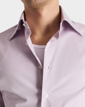 Chemise Col Large En Popeline De Coton Supima Lilas