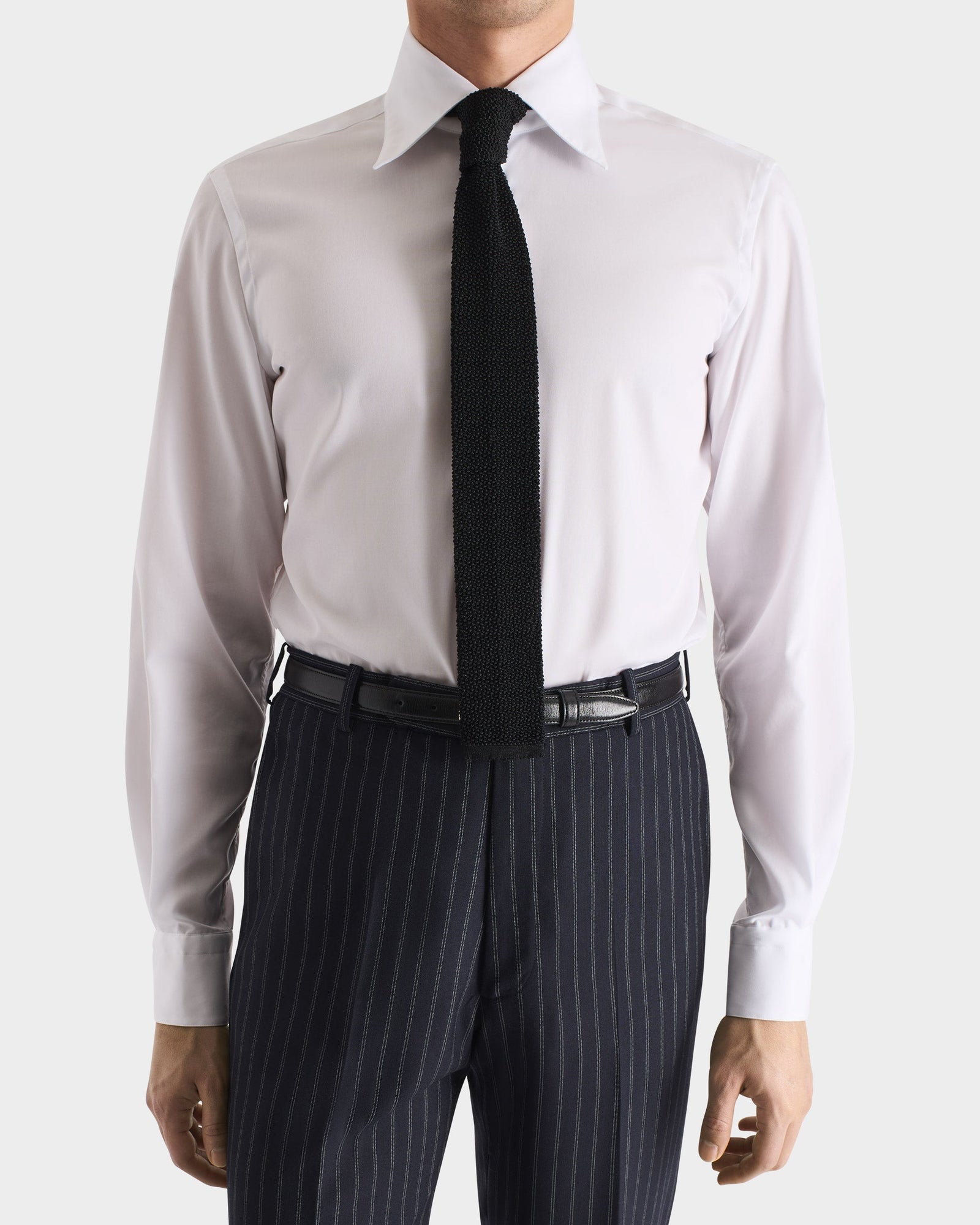 Chemise Col Large En Popeline De Coton Supima Blanche