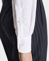Chemise Col Large En Popeline De Coton Supima Blanche