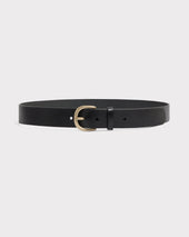 CEINTURE LARGE EN CUIR DE VEAU TANNAGE VÉGÉTAL - NOIRE