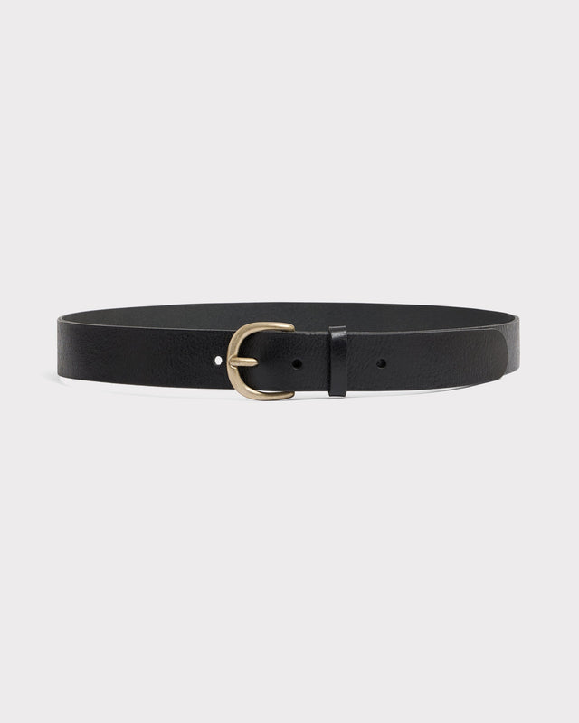 CEINTURE LARGE EN CUIR DE VEAU TANNAGE VÉGÉTAL - NOIRE