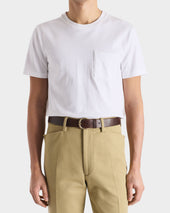 Ceinture Large En Cuir De Veau Tannage V G Tal Marron Fonc