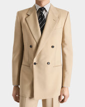 Costume Crois En Laine Et Mohair De Chevreau Beige