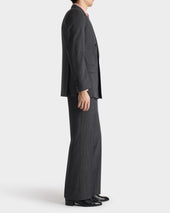 Costume Crois En Serg De Laine Anthracite Rayures Grises