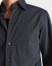 Chemise Col Classique En Drap De Coton Gris Ardoise