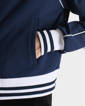 Track Jacket En Jersey De Polycoton Bleu Fonc