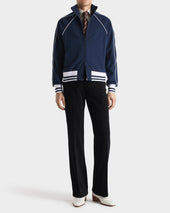 Track Jacket En Jersey De Polycoton Bleu Fonc