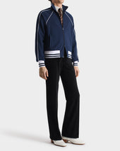Track Jacket En Jersey De Polycoton Bleu Fonc