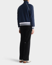 Track Jacket En Jersey De Polycoton Bleu Fonc