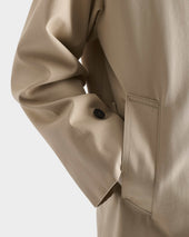 Car Coat En Gabardine De Polycoton Recycl Beige Mastic