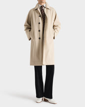Car Coat En Gabardine De Polycoton Recycl Beige Mastic