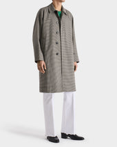 CAR COAT EN LAINE TROPICALE - MICRO-CARREAUX MULTICOLORES