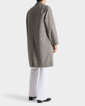 Car Coat En Laine Tropicale Micro Carreaux Multicolores