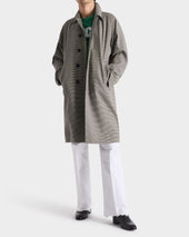 Car Coat En Laine Tropicale Micro Carreaux Multicolores
