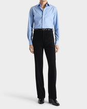 Pantalon Vas En Velours C Tel De Coton Viscose Et Lin Noir