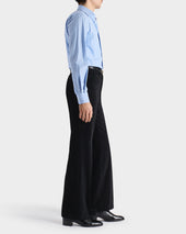 Pantalon Vas En Velours C Tel De Coton Viscose Et Lin Noir