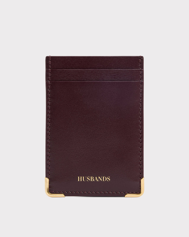 PORTE-CARTES VERTICAL EN CUIR DE VEAU BOX - BORDEAUX