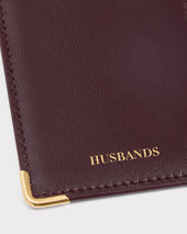 Porte Cartes Vertical En Cuir De Veau Box Bordeaux